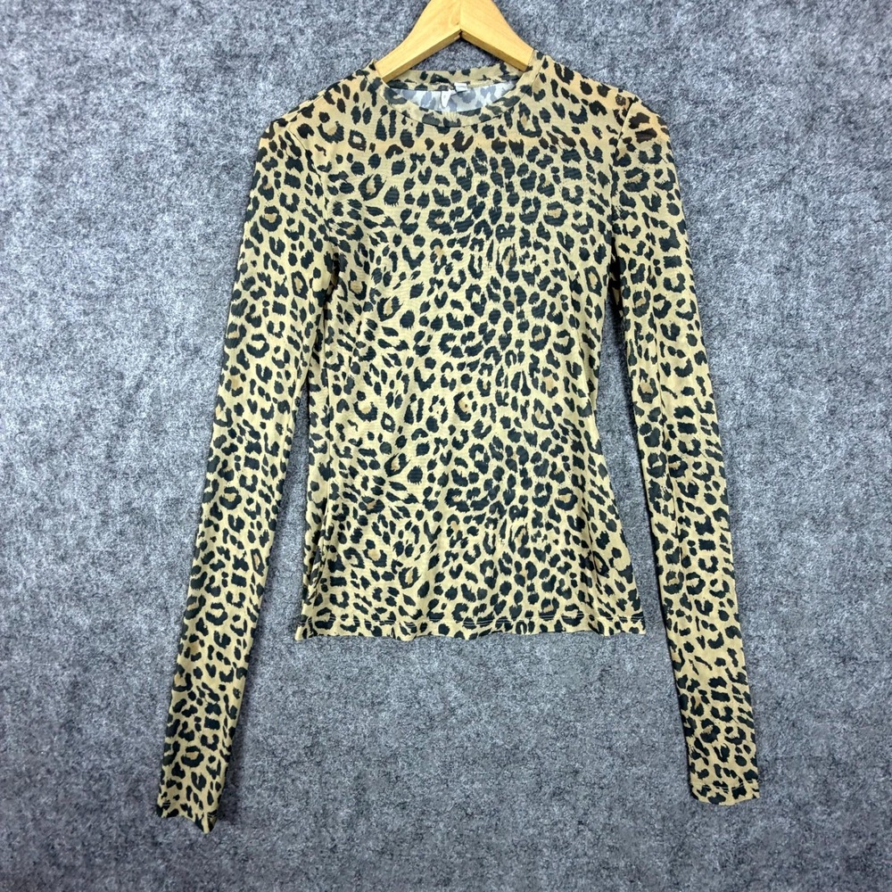 Stockholm Atelier & Other Stories Top Women 4 Tan Black Leopard Sheer Festival